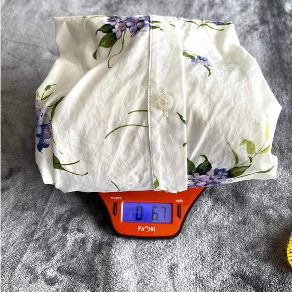 Les Reveries Elizabeth Shirt In Lavender Hydrangea White M Puff Sleeves Prairie - Picture 9 of 11